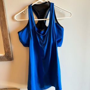 Fabletics size medium blue with black trim tank and bra